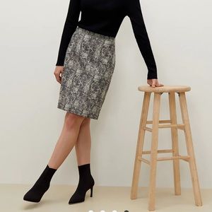 MM LaFleur Noho Black White Crackle Print Pencil Skirt Mini